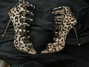 Leopard Print Lace-Uo Heels thumbnail 5