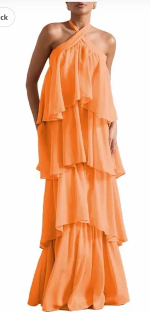 Orange Formal Dress Size M thumbnail 1