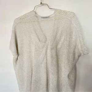 All Saints Itat Levita Twist Front Mesh Poncho Wrap Size X-Small Ivory/Beige thumbnail 5