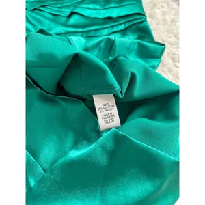 A. Byer Sz 5 S Green Satin Stretchy Cocktail Mini Dress Assymetric One Shoulder thumbnail 9