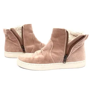 Billabong Sweet Spot Dune Tan Vegan Suede Sherpa Lined Zip Ankle Booties Size 6 thumbnail 9