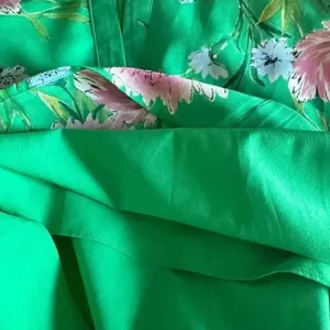 Anthropologie Daniel Rain Green Floral Print 3/4 Sleeve Tie Dress SZ M #2194 thumbnail 10