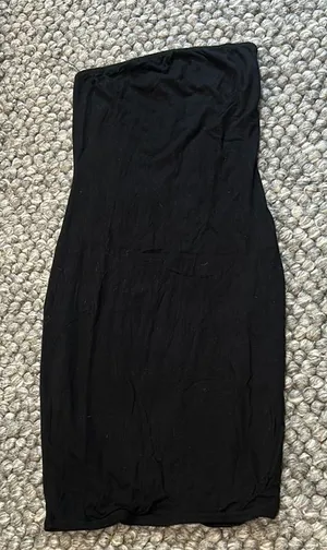 Misguided Black Strapless Stretchy Midi Dress Size 6 thumbnail 1