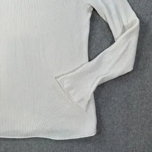 Maeve Anthropologie Ribbed Turtleneck Sweater Womens X-Large Ivory Slit Sleeve thumbnail 2