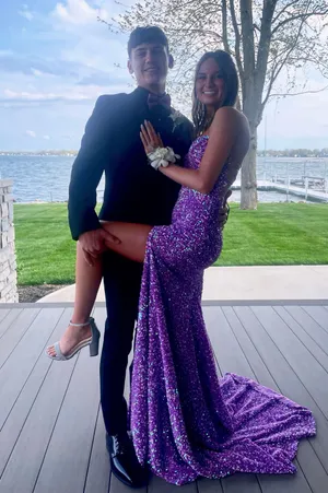 2Cute Prom Dress Purple Size 0 thumbnail 1