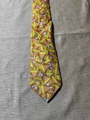 Keith Daniels Mens Tie Candy Corn Halloween Yellow Orange Novelty Necktie thumbnail 8