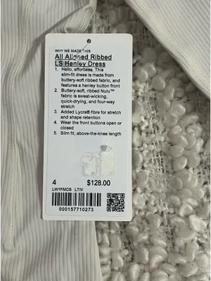 All Aligned Ribbed Henley Dress Lululemon  thumbnail 2