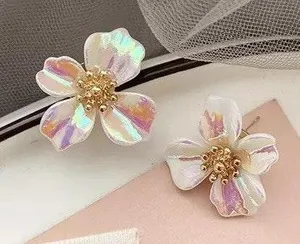 Shiny Flower Stud Earrings Multiple thumbnail 3
