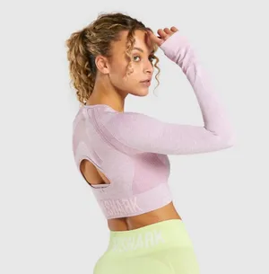 Gymshark FLEX SPORTS LONG SLEEVE CROP TOP Size Small thumbnail 2