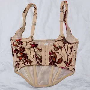 Out From Under Urban Outfitters Corset Top Tan Floral Small‎ S Bustier Coquette thumbnail 2