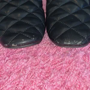 Zara Black Quilted Loafer Flats Size 5 thumbnail 4
