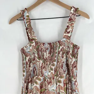 Aritzia Wilfred Chianti Jumpsuit Smocked Wide Leg Multicolor Paisley Print Crepe thumbnail 11