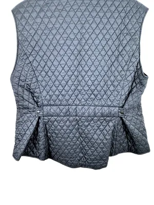 Barbour Navy Quilted Gilet Vest Size 14 Flyweight Diamond Quilt Tailored Class thumbnail 14