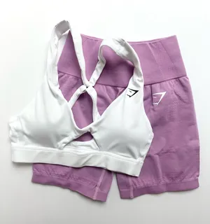 Gymshark Vital Seamless Shorts & Peek A Boo Sports Bra Set thumbnail 1
