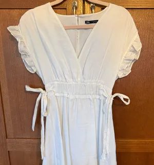 Zara White Mini Dress Size Xs thumbnail 1