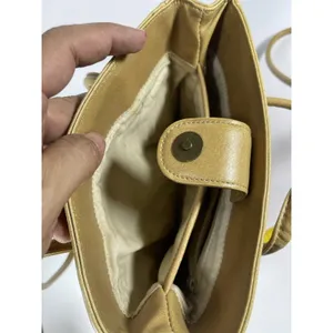 Nine West Vintage Shoulder Bag Tote Purse Tan Faux Leather Y2K Medium Double Str thumbnail 7