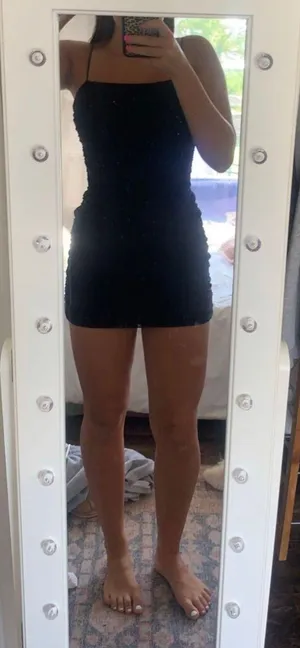 Princess Polly Holloway Wishes Mini Dress Black thumbnail 1