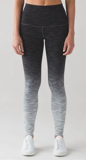 Lululemon Wunder Under Hi Rise Ombre Melange Leggings 12 Black‎ Deep Coal thumbnail 1