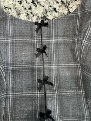 Edikted Palmer Plaid Bow Halter Top thumbnail 4