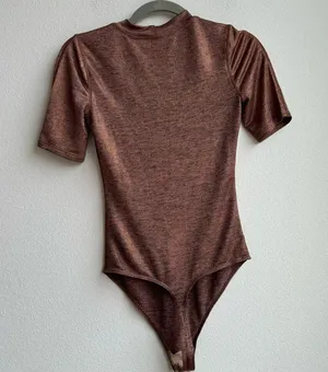 Revolve Alix NYC Bronze Gold Short Sleeve Bodysuit Blouse Size Small? medium? thumbnail 6