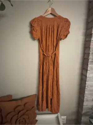 SESSUN Button Front Midi Dress Brown thumbnail 6