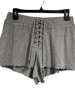 Vintage Havana shorts Gray Lace Up Ribbed Knit medium new thumbnail 1