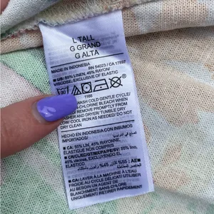 Old Navy large tall linen rayon blend pastel floral spring knee length thumbnail 6