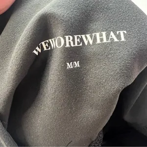 WeWoreWhat Lace Up High‎ Rise Biker Shorts Black Size Medium thumbnail 6