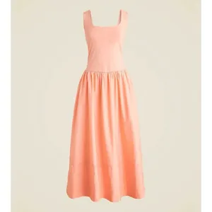 J.Crew Drop Waist Mixy Dress Midi Cotton A Line Minimalist Blush Pink Small NWT thumbnail 2