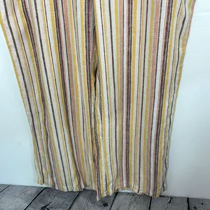 D&Co Naturals Linen blend pull on pants multicolor Striped Pants size Large thumbnail 3
