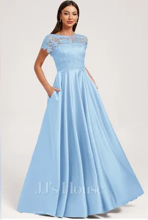JJs House Light Blue Lace Bodice A-Line Gown 18w nwt thumbnail 1