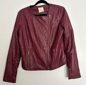 Pins and Needles Vegan Leather Jacket Size L thumbnail 1
