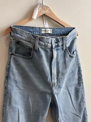 Abercrombie & Fitch the 90s slim straight ultra high rise jeans light wash 27/4 thumbnail 7