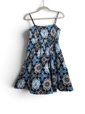 Hutch Bandeau Pineapple Smocked Romper XS Blue Black Summer Mini Dress thumbnail 3