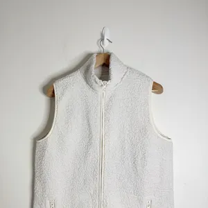 Aerie Soft Ivory/Cream Full Zip Sherpa Longline Vest size S thumbnail 4