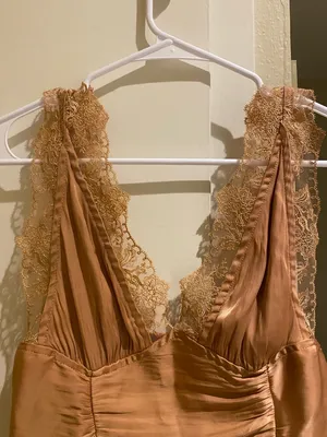 Free People Lace Cami in Warm Caramel, elastic back, size S thumbnail 2