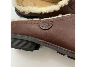 UGG Leather Fur trim mules size 7 thumbnail 3