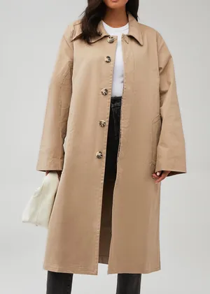 NWT Good American women's trench coat size medium oversized thumbnail 1