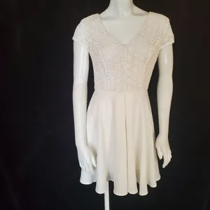 Altar'd State White Dress with Lace Top (XS) thumbnail 2