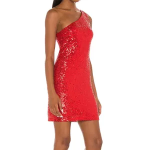 BB Dakota by Steve Madden One-Shoulder Sequin Minidress in True Red, Size L‌‌‌ thumbnail 2