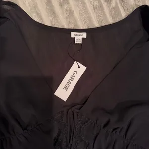 NWT Garage Black‎ Sheer Lace Trim Tie-Front Long Sleeve Blouse - Women’s Size XL thumbnail 4