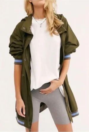 Free People Wind Swept Hooded Anorak Parka Utility Jacket Medium Windbreaker thumbnail 1