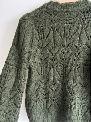 H&M Divided Women's Olive Green NWOT Knit Wool Blend Sweater Medium thumbnail 7
