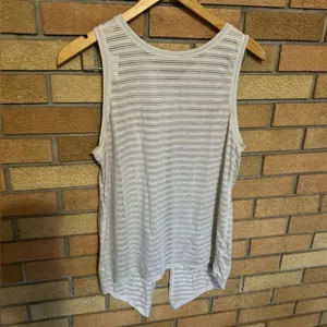 Lululemon Meet Halfway Tank Top Striped Relaxed Lightweight White Size M/L thumbnail 5