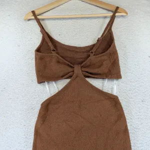 Lulus The Way I Feel Brown Knit Cut-Out Maxi Dress SW7883L Size Medium NWT thumbnail 4