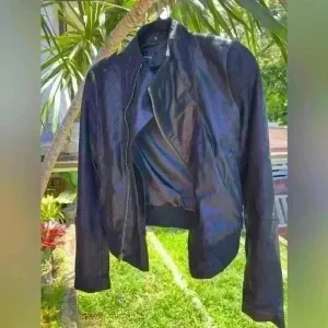Joe’s Jeans Leather Jacket Medium‎ Goth Emo Punk Moto Festival Concert thumbnail 9