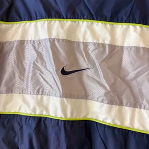 Nike Vintage 90s Colorblock Full Zip Windbreaker Jacket Women Medium Navy Blue thumbnail 5