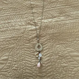 Lia Sophia Long Necklace boho charms dangle silver thumbnail 2