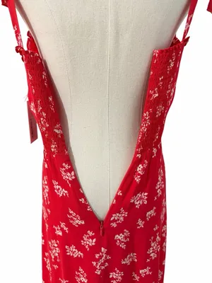 Reformation Nikita Dress in Summer Red Floral Size 8 NWT thumbnail 8