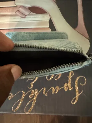 Light Blue Denim Card Wallet with Snap Closure thumbnail 4